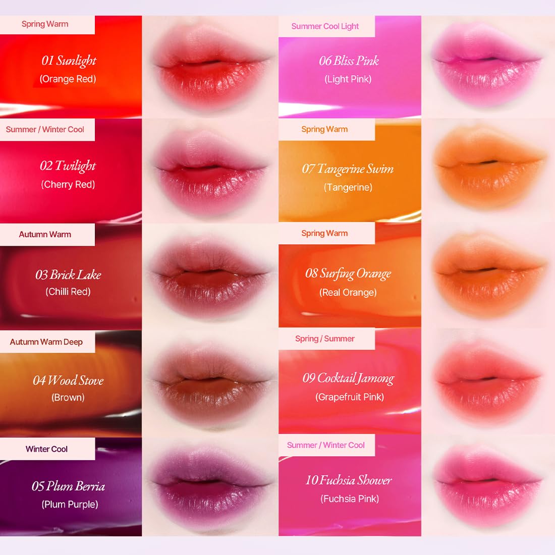 Daily Chips HARU Water Tint 10本セット Amazon.com : Daily Chips 'Haru Water Tint' (Korean Lip Stain/Lip